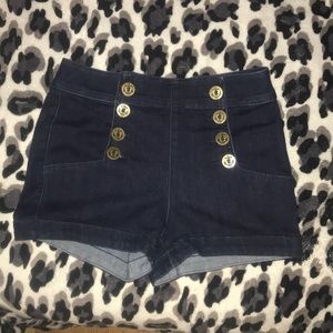 High waist express jean shorts